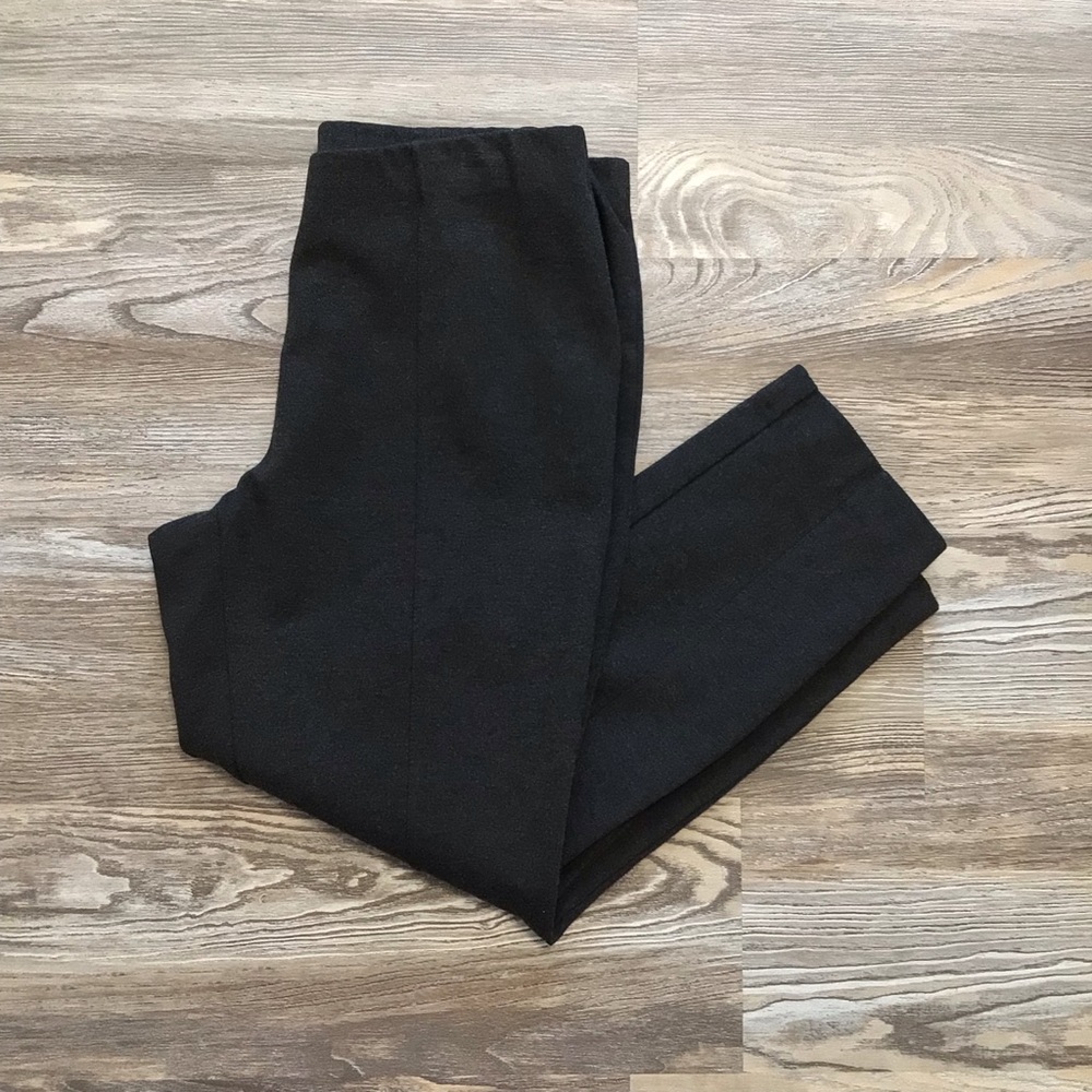 J Jill Gray Mid Rise Pull On Ankle Ponte Pants Slim Leg Medium Petite
